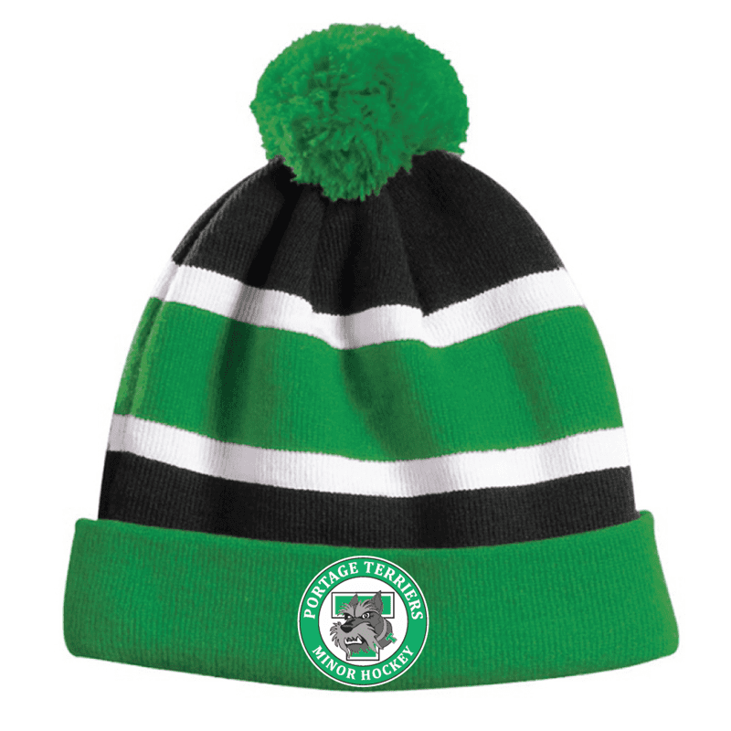 FP561 Microfleece Lined Roll Toque - Black/KellyGreen/White