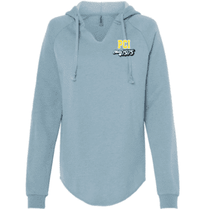 PRM2500 Women's Lightweight California Wave Wash Hooded Sweatshirt - Misty Blue