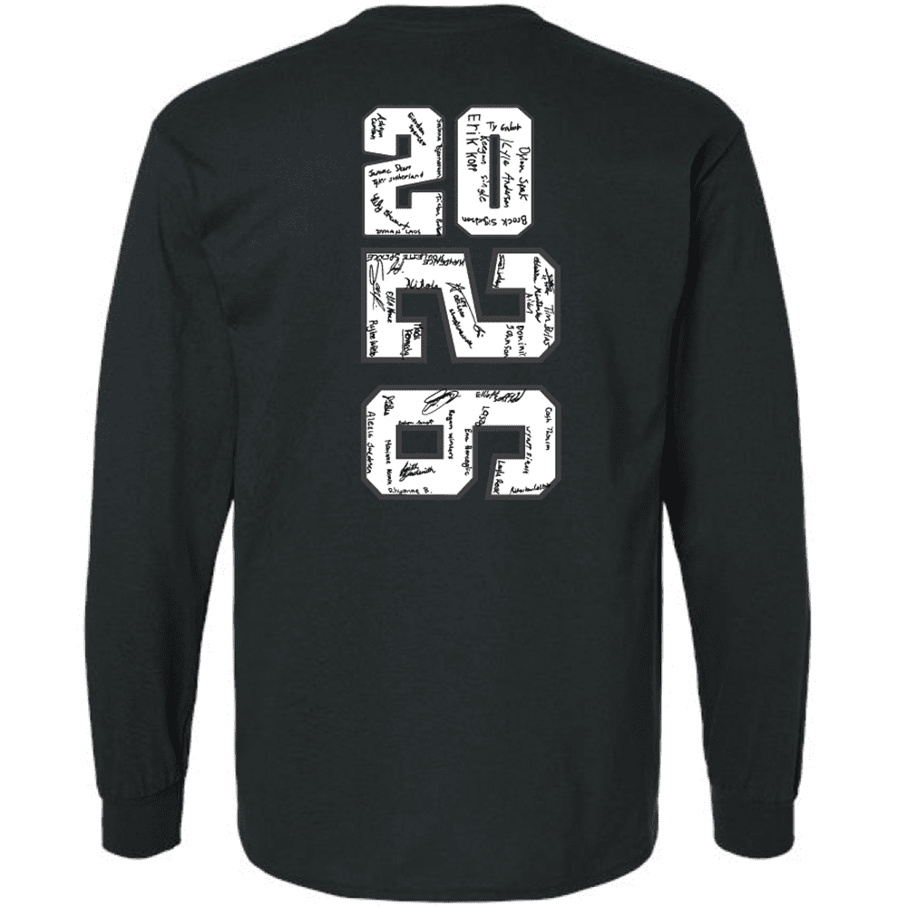 G240 Gildan Ultra Cotton Long Sleeve T-Shirt - Black - Image 2